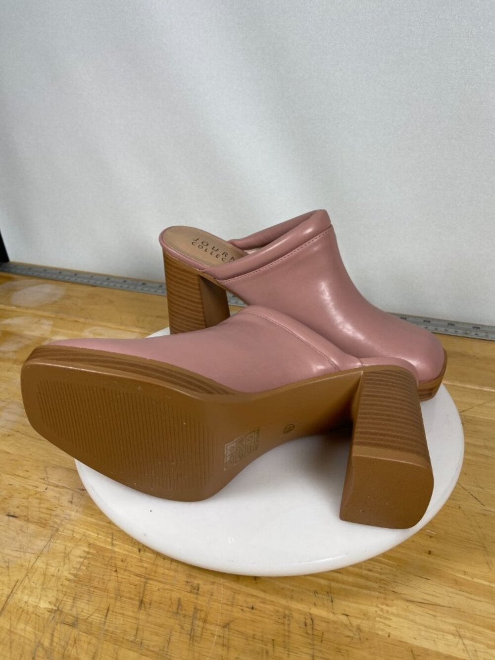 Journee Collection Izara Mule Clogs Rose Pink Womens 8.5 Block Heel - Picture 8 of 12